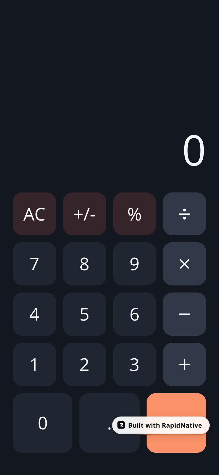 RapidNative App screen 1