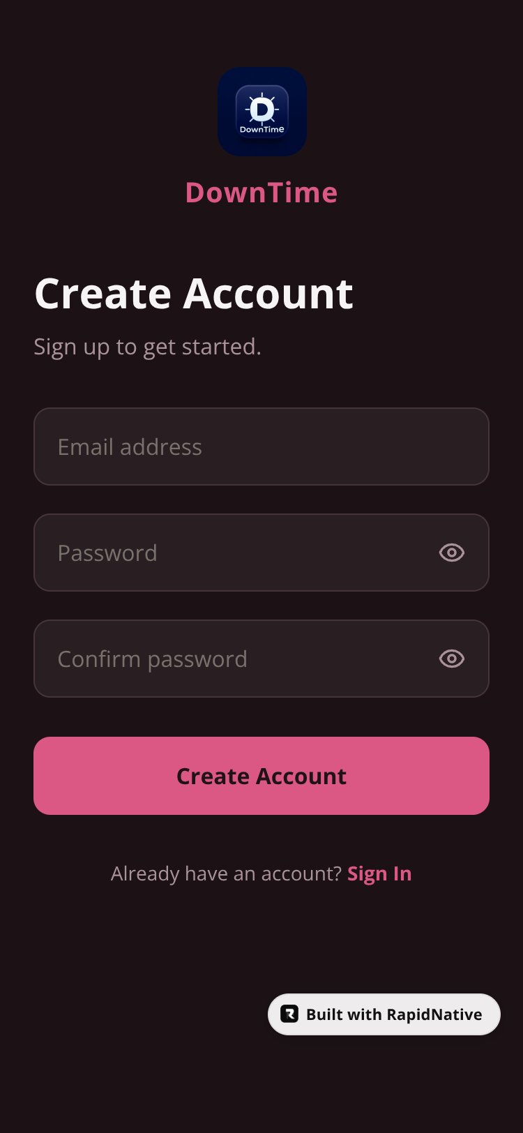 DownTime screen 2