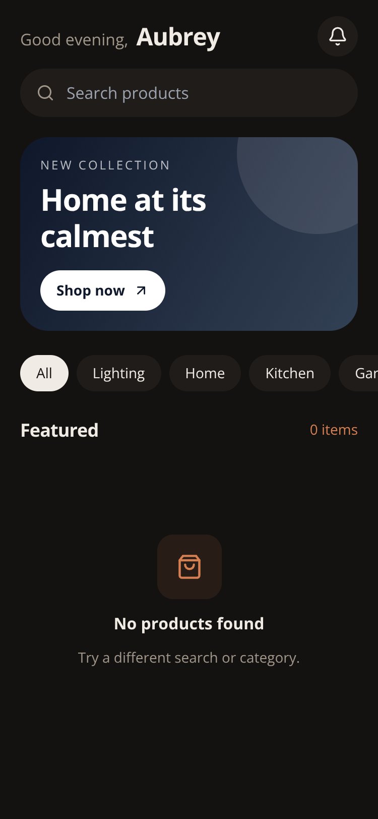 Calm Home screen 1