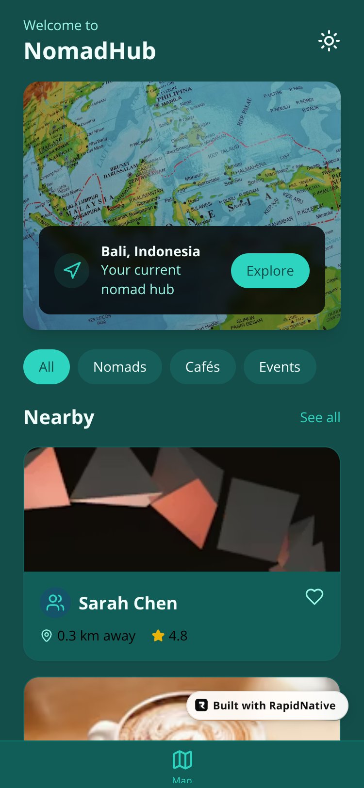 NomadHub screen 1