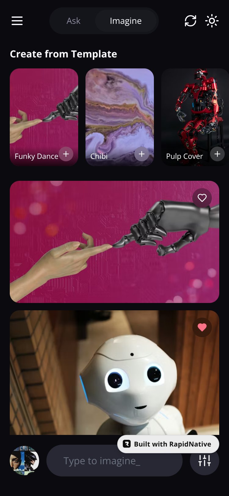 Imagine AI screen 1
