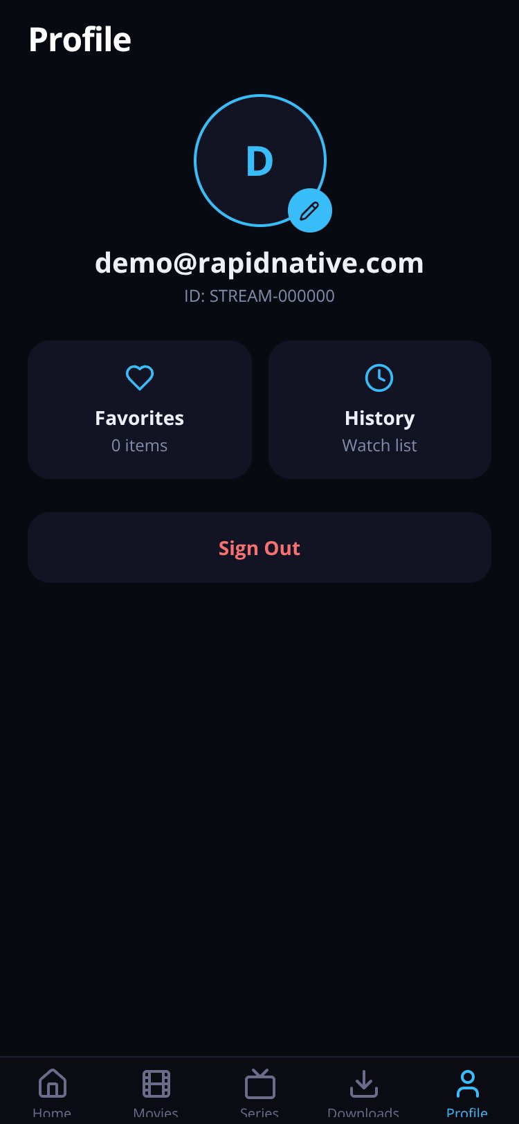 StreamFlix screen 2