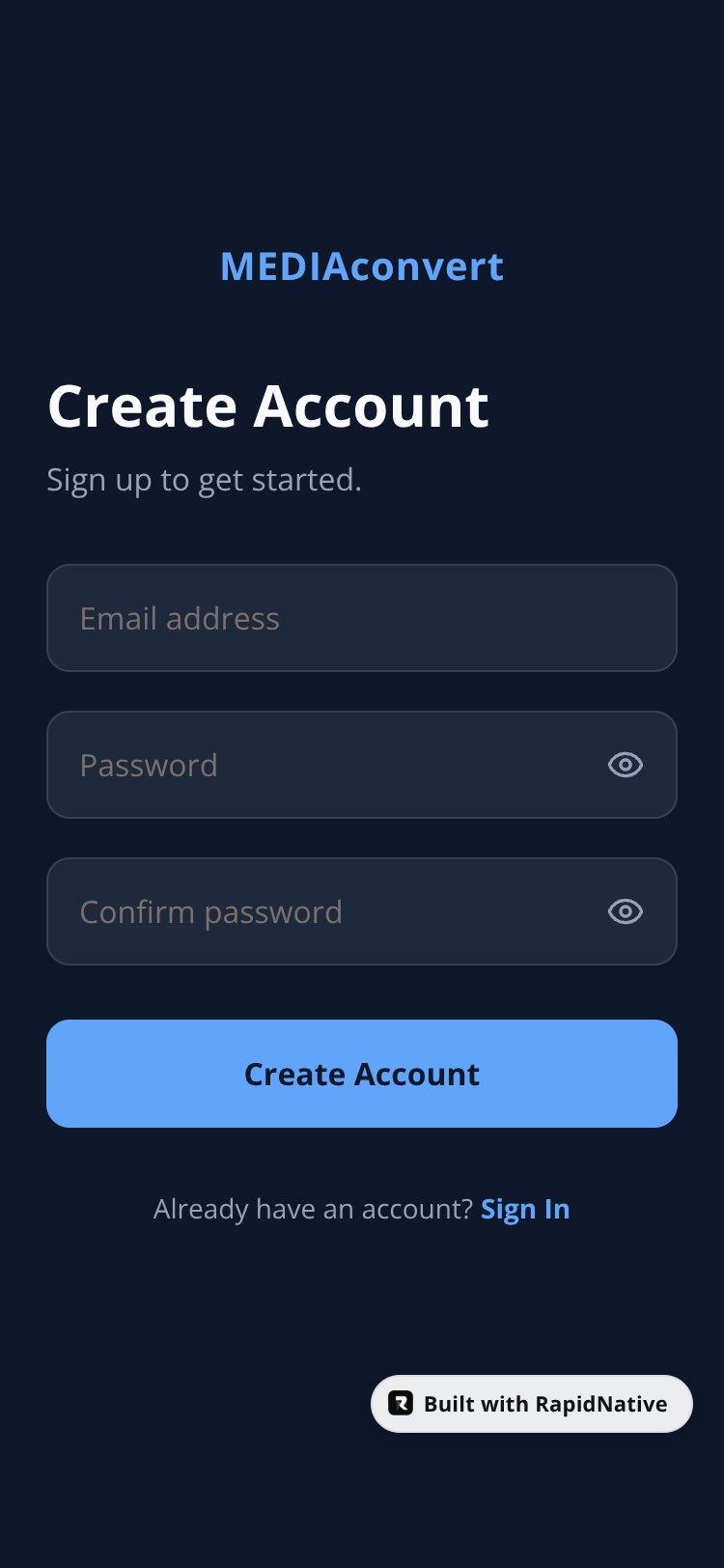 MEDIAconvert screen 1