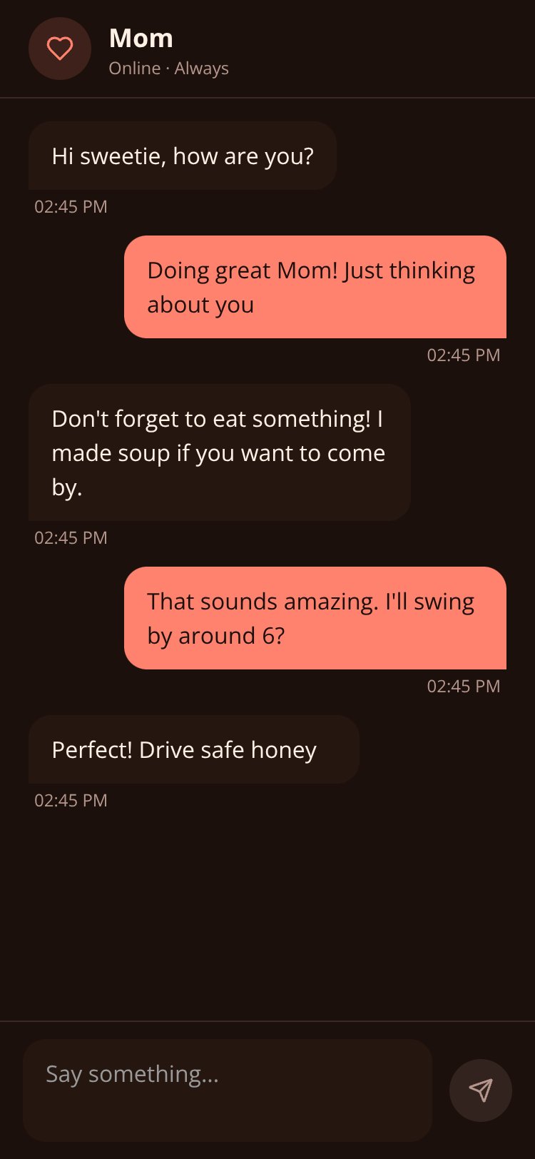 Text Mom screen 1