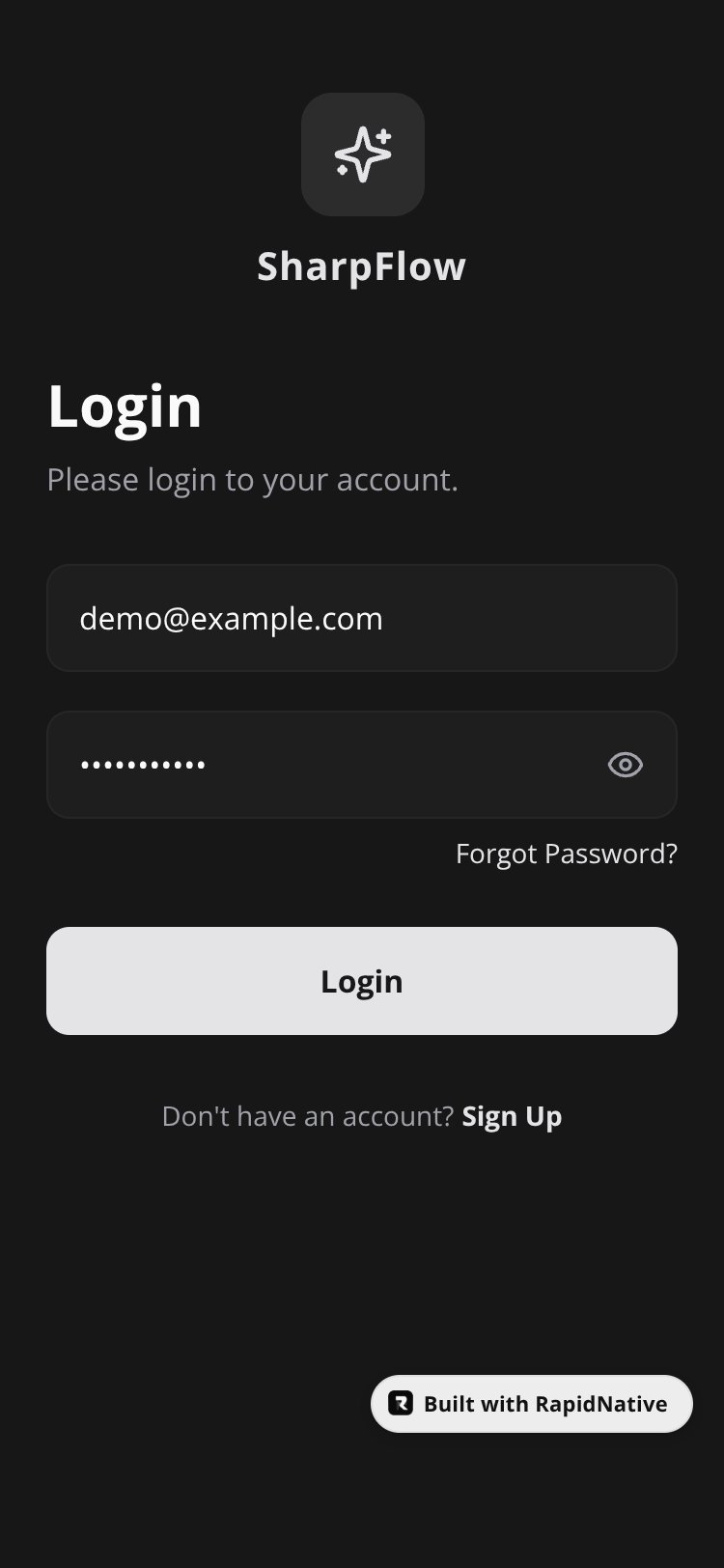 SharpFlow screen 1