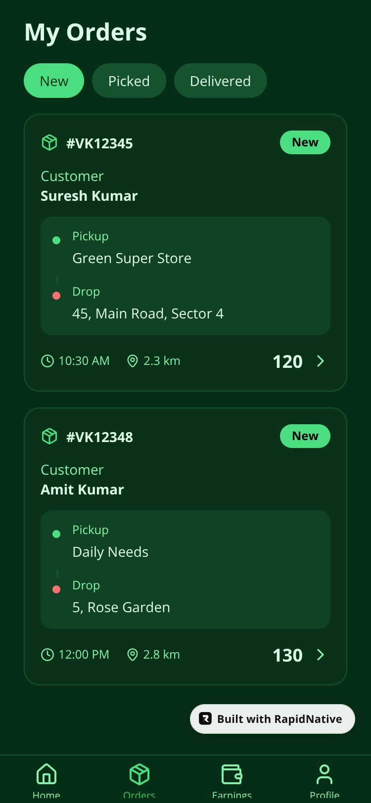 VillagKart Driver screen 1
