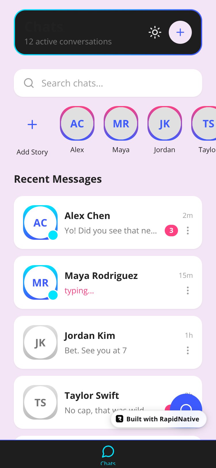 expo-nativewind screen 1