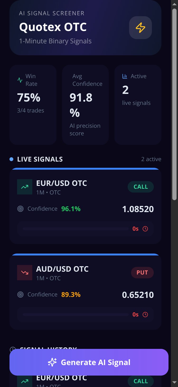 Quotex OTC Signals screen 1