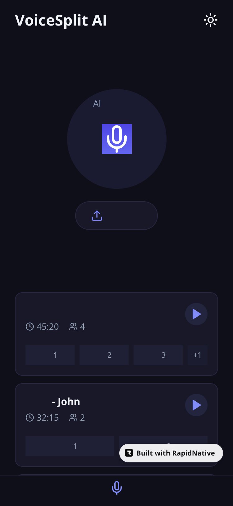 VoiceSplit AI screen 1
