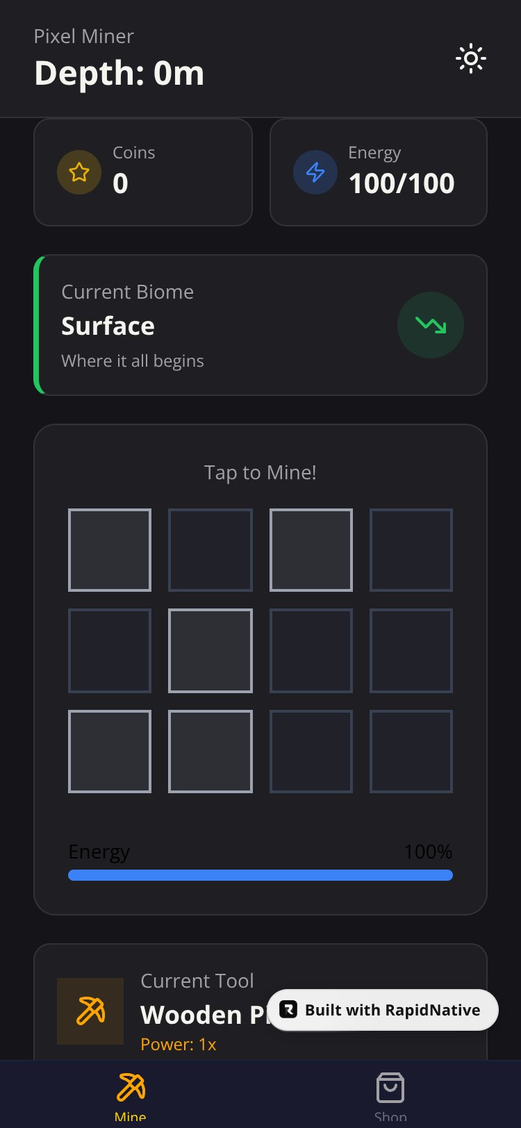 Pixel Mine screen 1