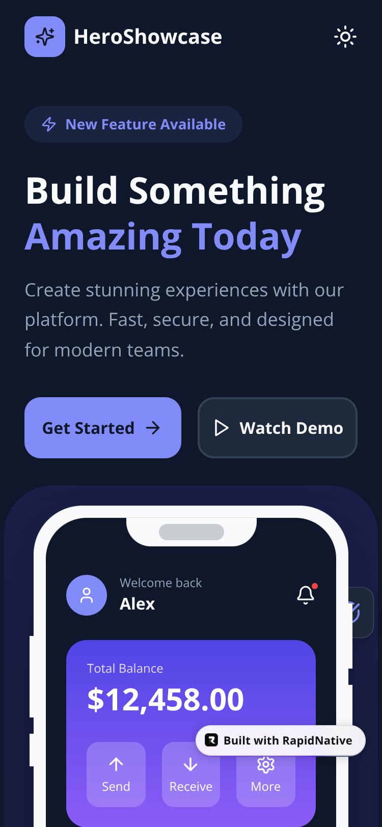 HeroShowcase screen 1