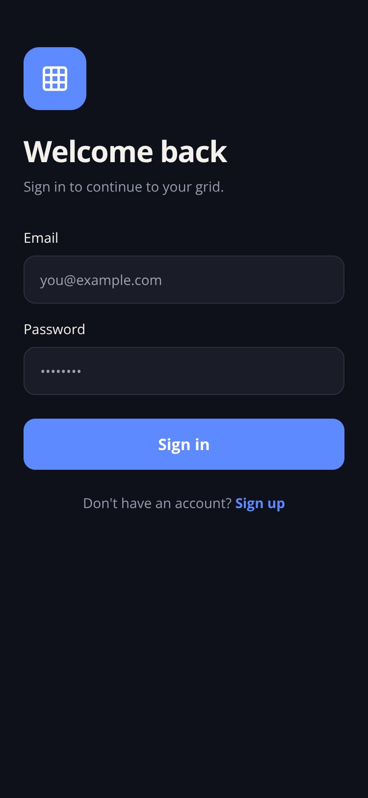 Gridle screen 1