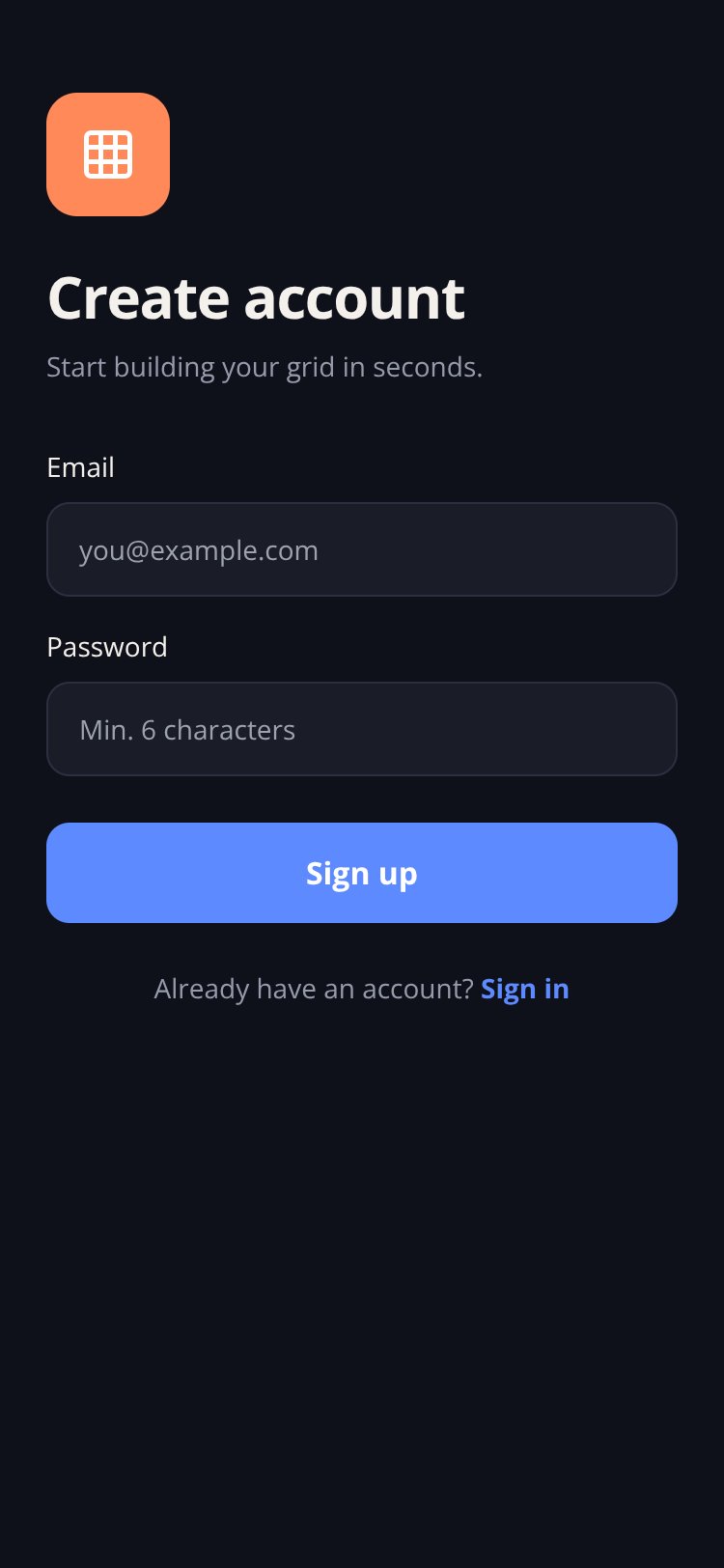 Gridle screen 2