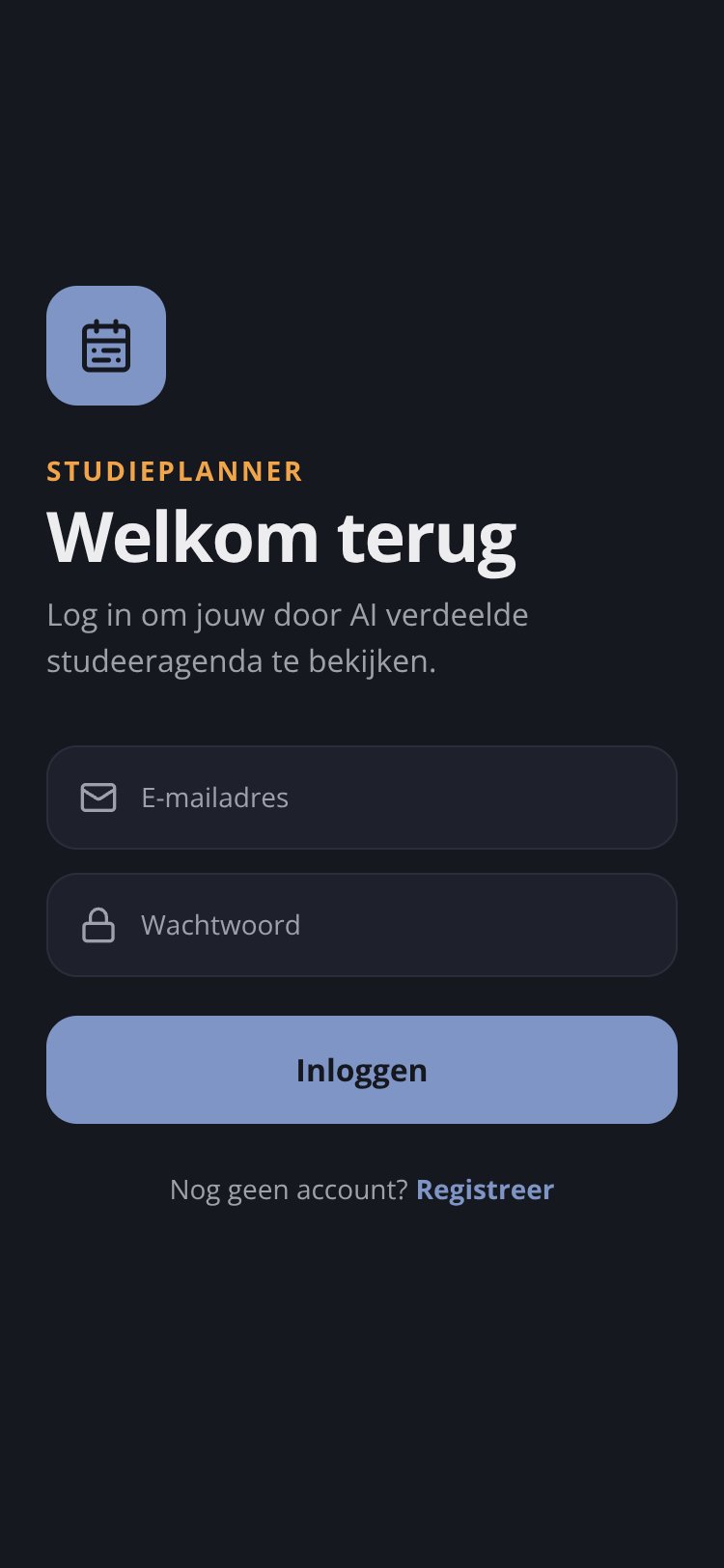 StudiePlanner screen 1