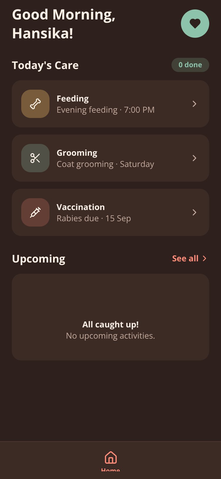 PetiCare screen 3