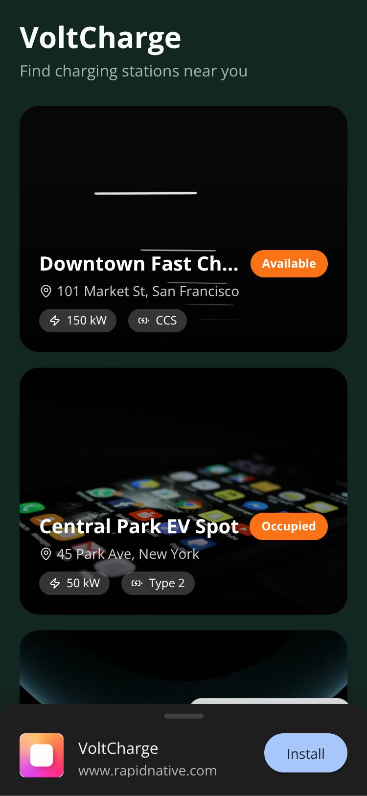 VoltCharge screen 2