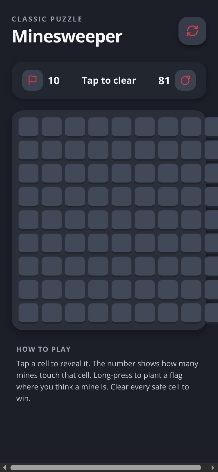 Minefield screen 1