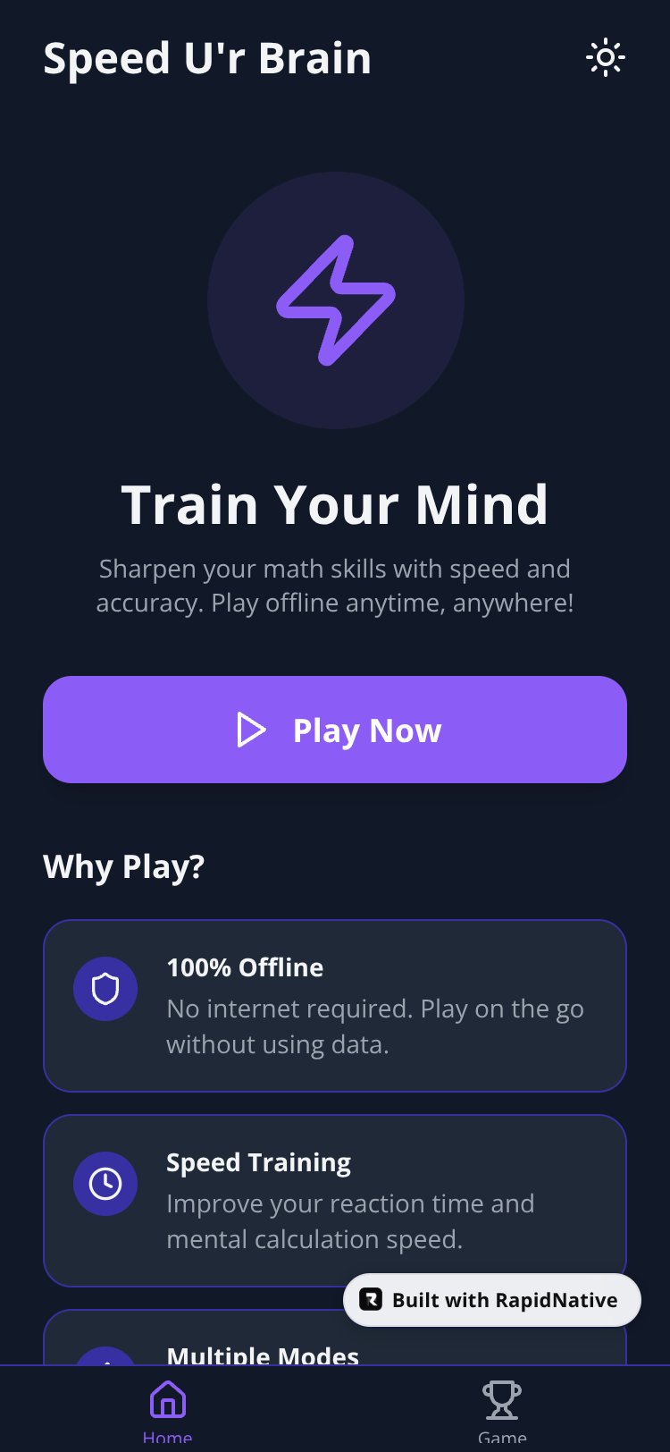 Speed U'r Brain screen 2