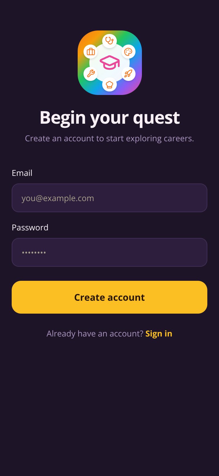 Nsovo Career Experience screen 1