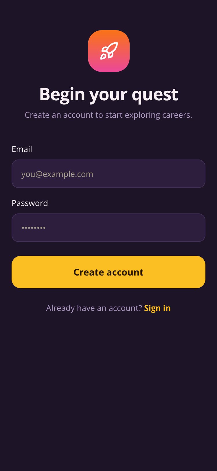 Career Quest screen 2