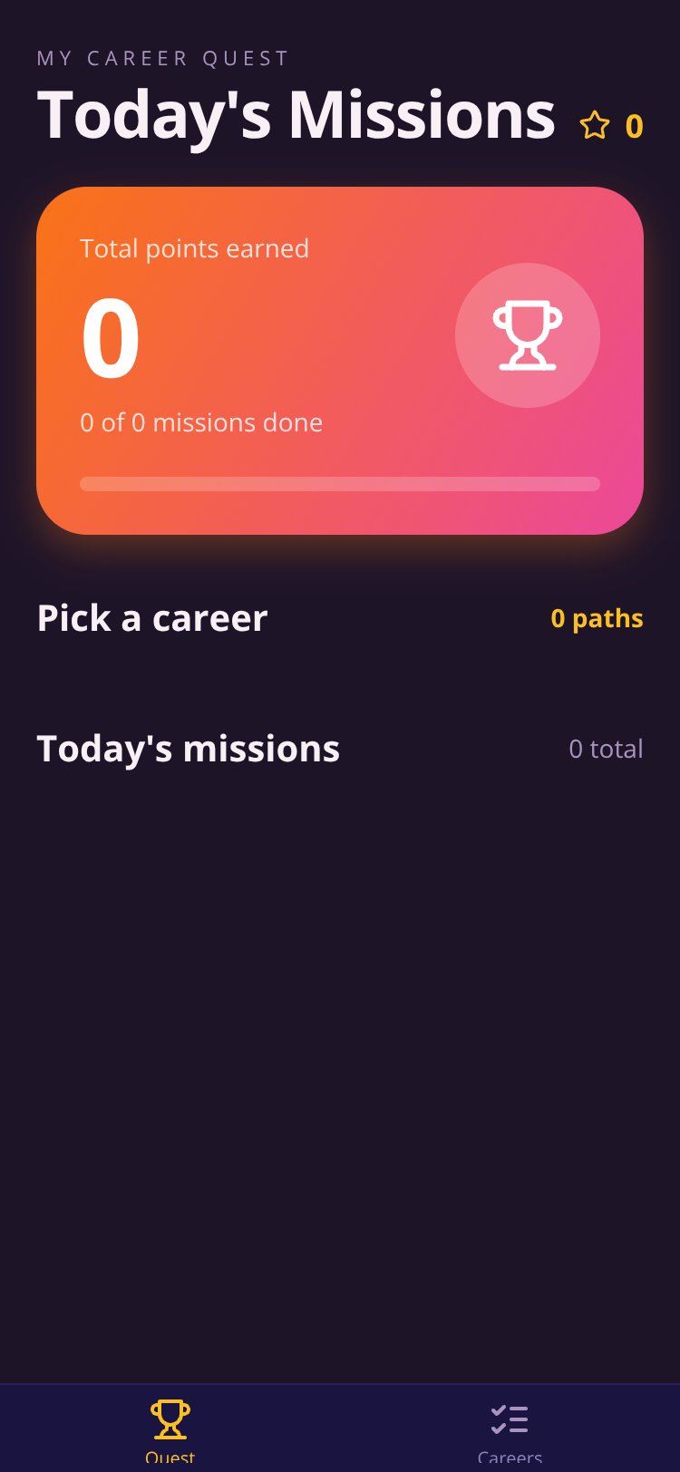 Career Quest screen 4