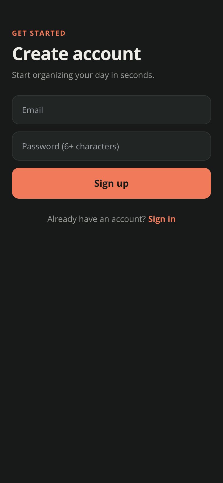 Tasklit screen 1