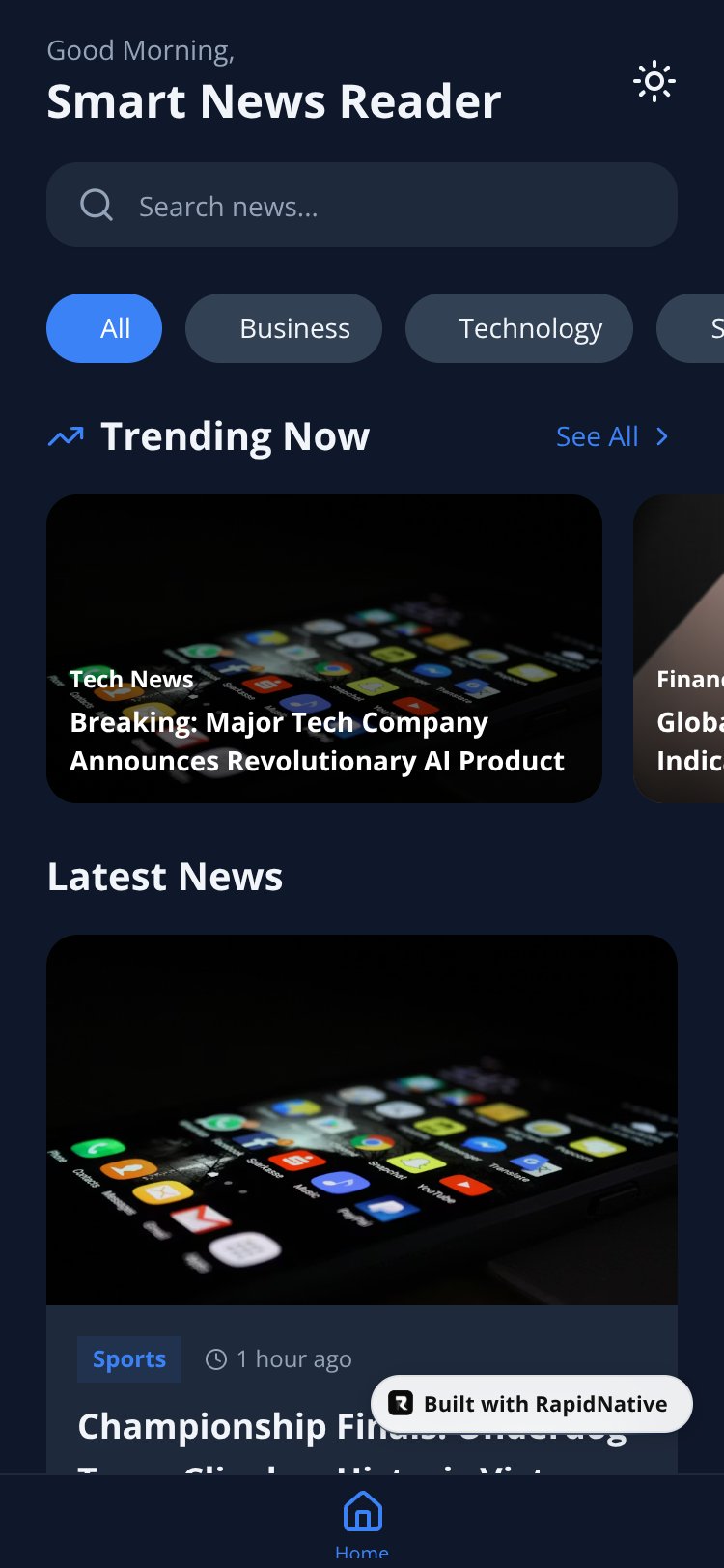 Smart News Reader screen 2