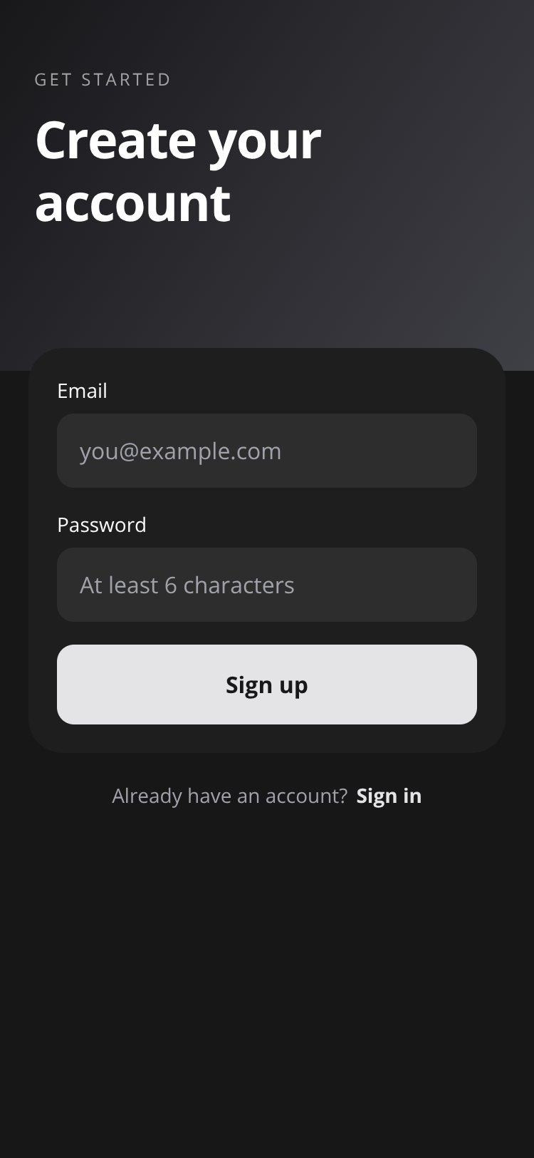 RapidNative App screen 2