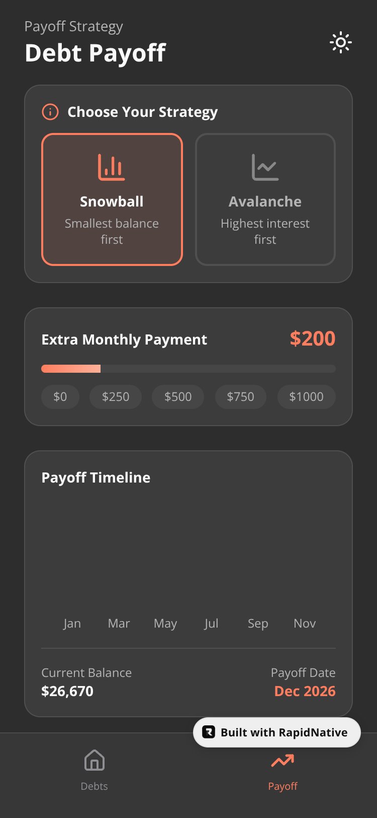 DebtFlow screen 2
