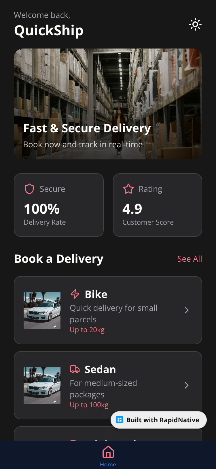 Smart Logistics Platform screen 1