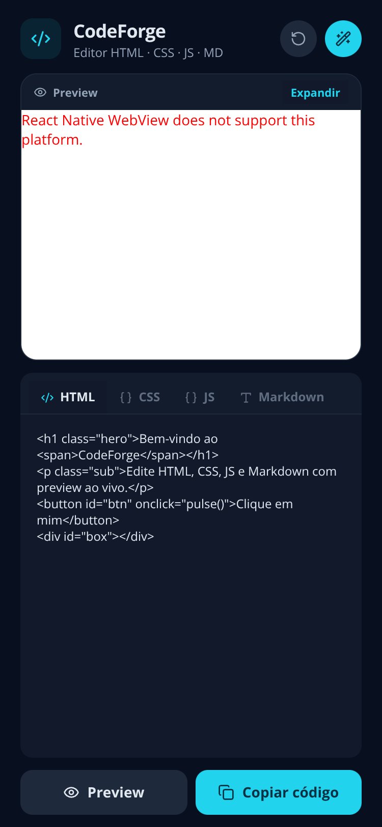 CodeForge screen 1