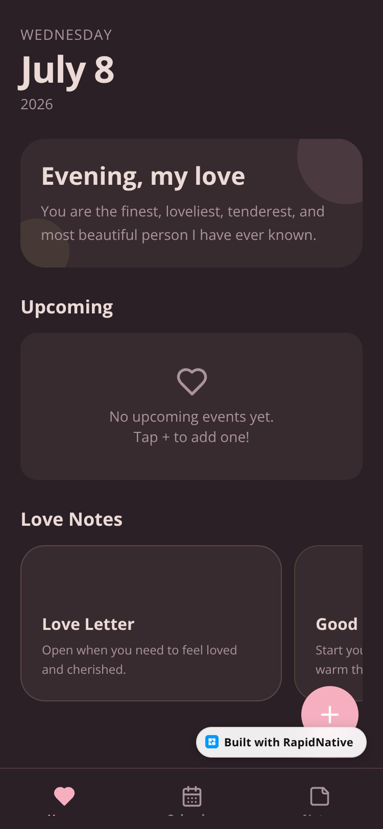 Our Little Calendar screen 2