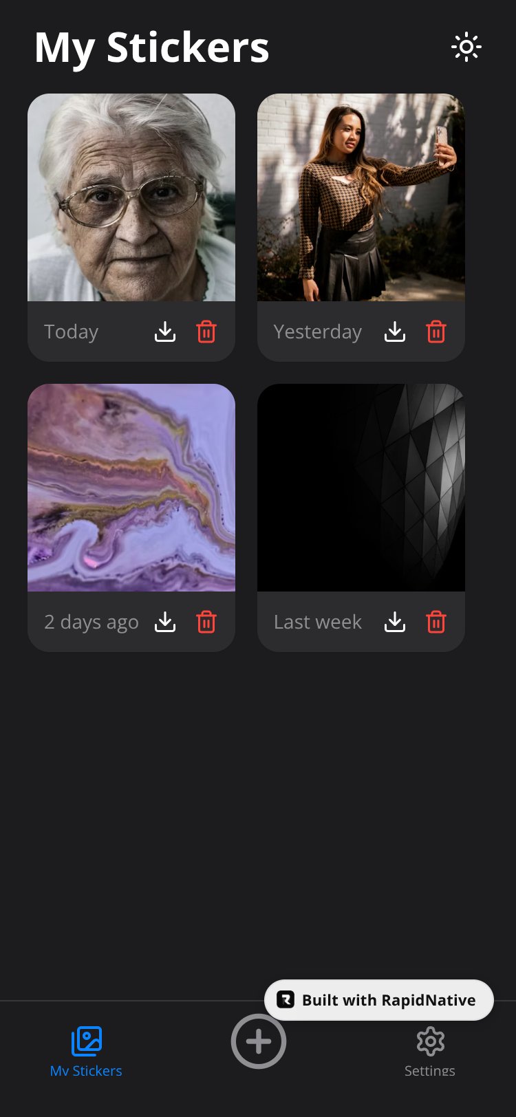 StickerSnap screen 1