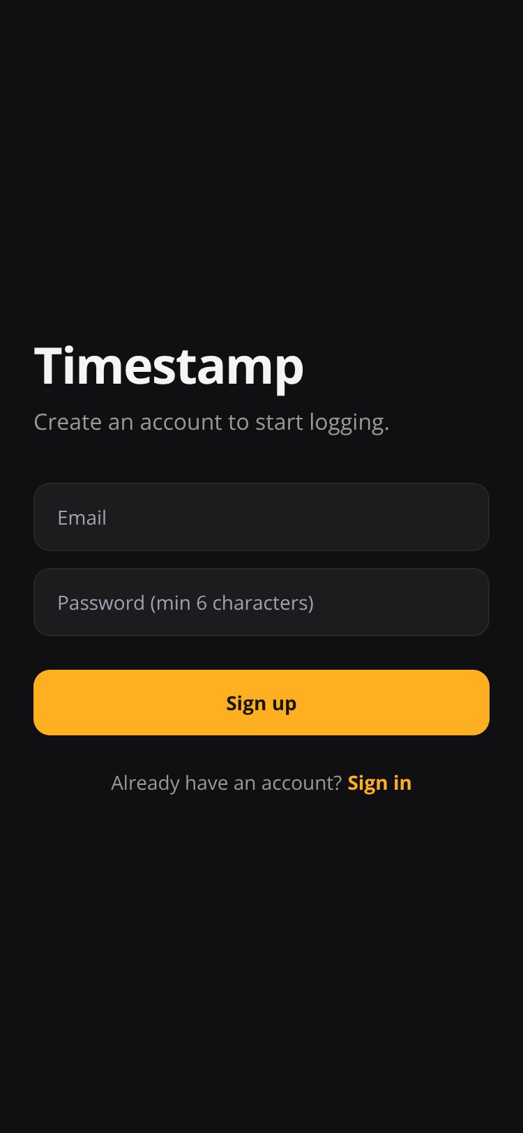 Timestamp screen 2