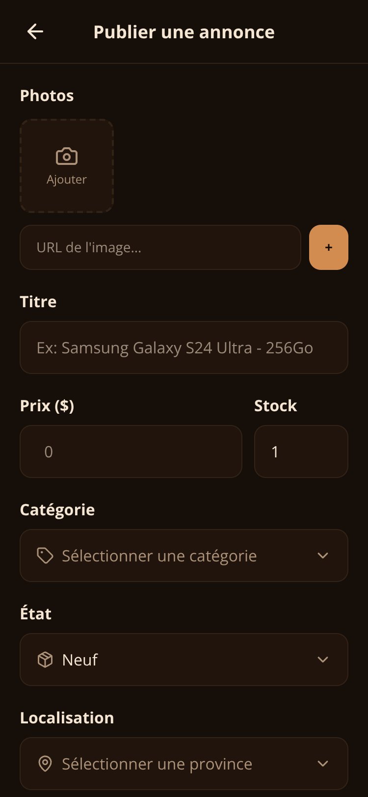Dev Vente RDC screen 3