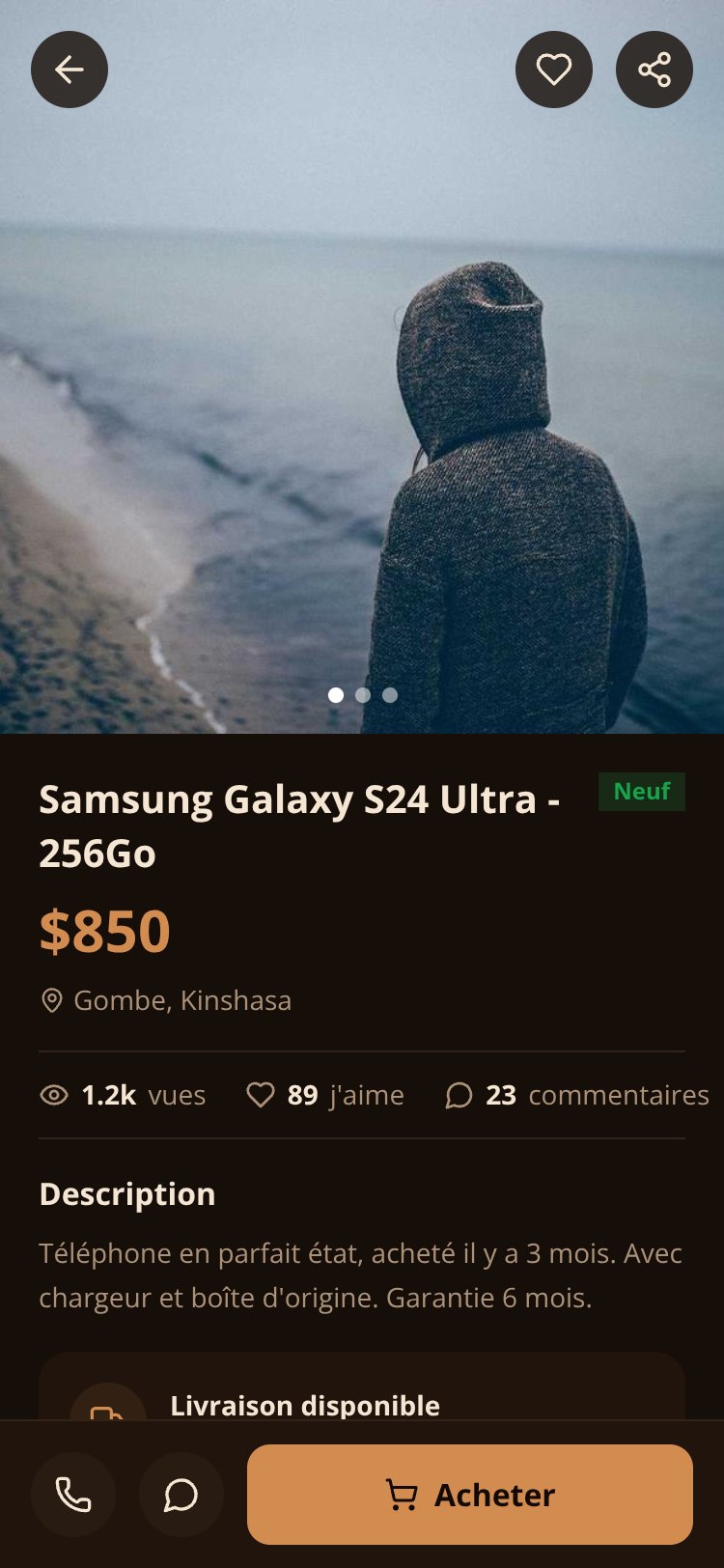 Dev Vente RDC screen 5