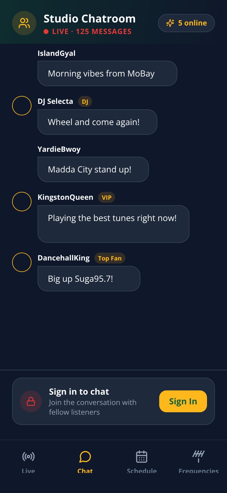 Suga95.7 FM screen 1