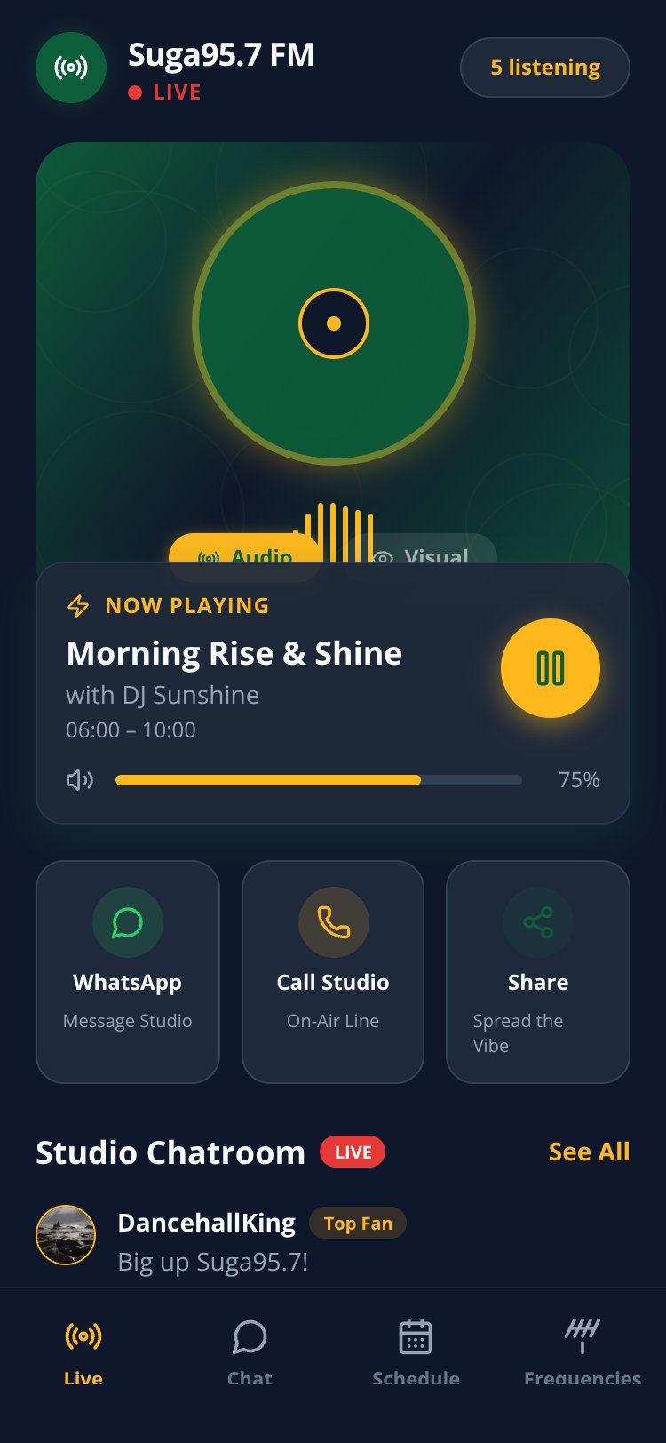 Suga95.7 FM screen 3