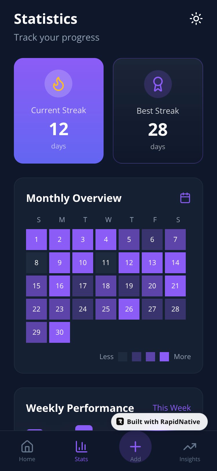 HabitPulse AI screen 1