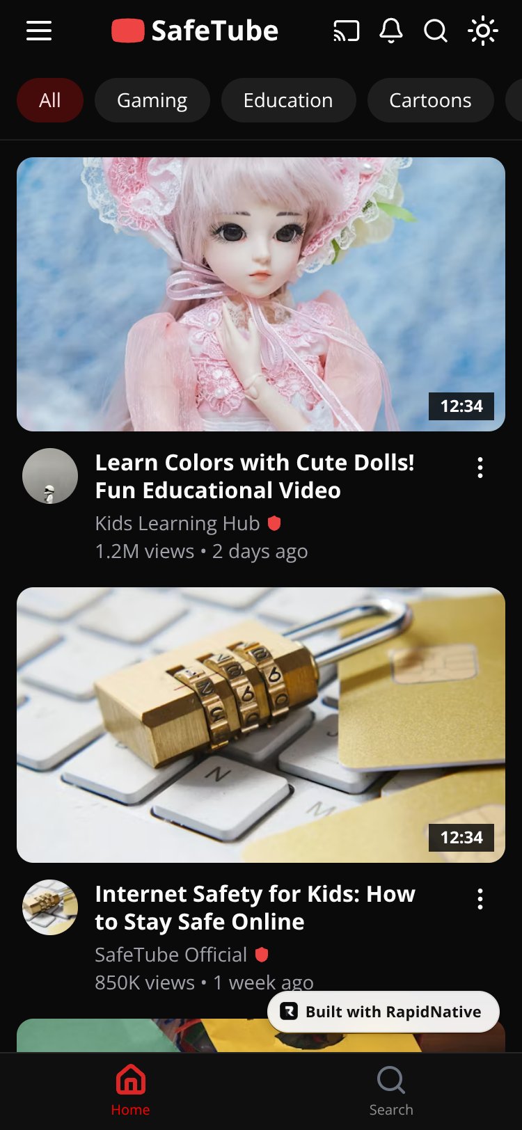 YouTube Safe Edition screen 1