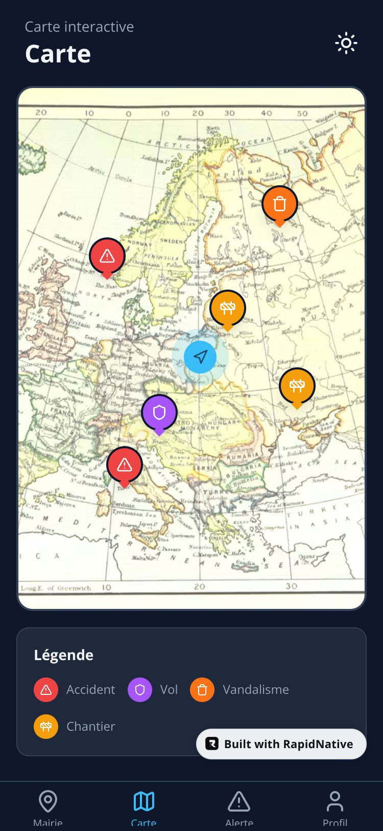 CommunAlert screen 1