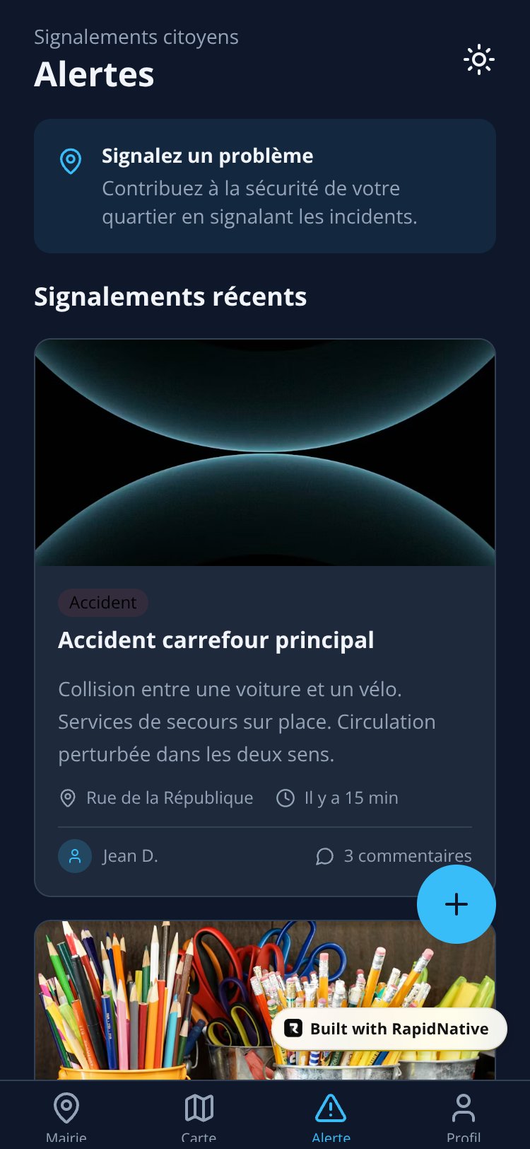 CommunAlert screen 2