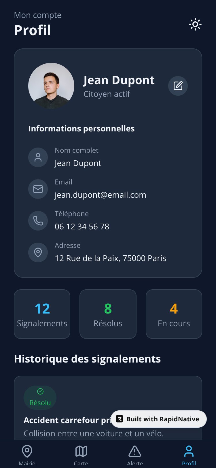 CommunAlert screen 3